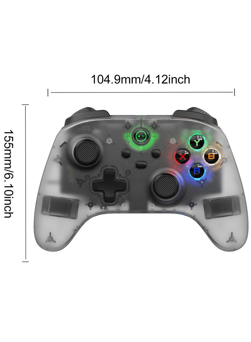 LinYuvo Classic Gamepad LinYuvo KC06 Wireless Gaming Controller for Switch / Android / iOS / PC with Colorful Light, Metal Joystick, 6-Axis Gyro, Turbo Function, Dual Vibration, Wake-Up Function, Motion Control, Adjustable Dual shock, Self-Programming Macro, 600mAh Battery - Image 2